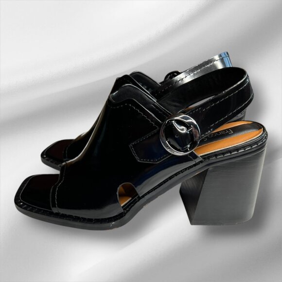 Franco Sarto Amy Patent Leather Block Heel Sling Sandals Size 7 - Picture 6 of 8